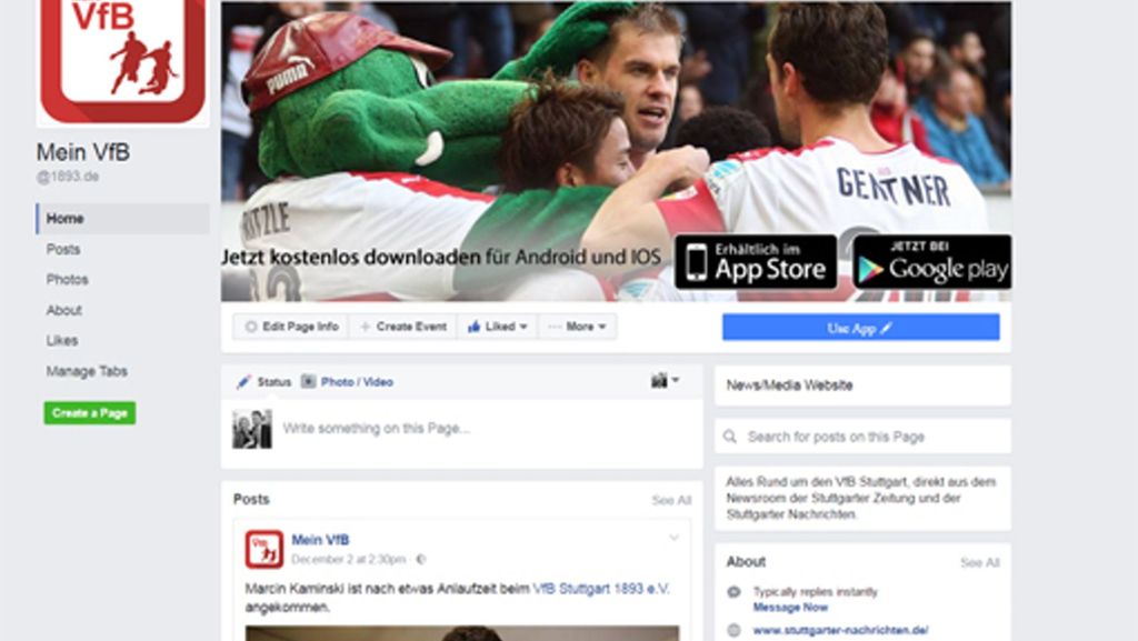 In eigener Sache: Unser neuer Facebook-Service zum VfB Stuttgart
