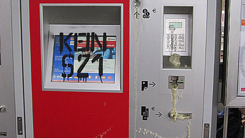 Bündnis gegen Stuttgart 21 distanziert sich: Automaten mit Parolen beschmiert