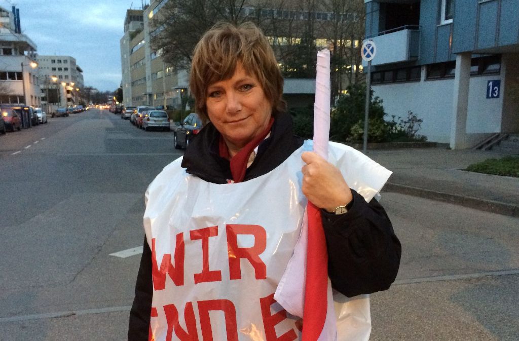 Anette Scherer arbeitet als Stadtbahnfahrerin und ist heute im Streik.