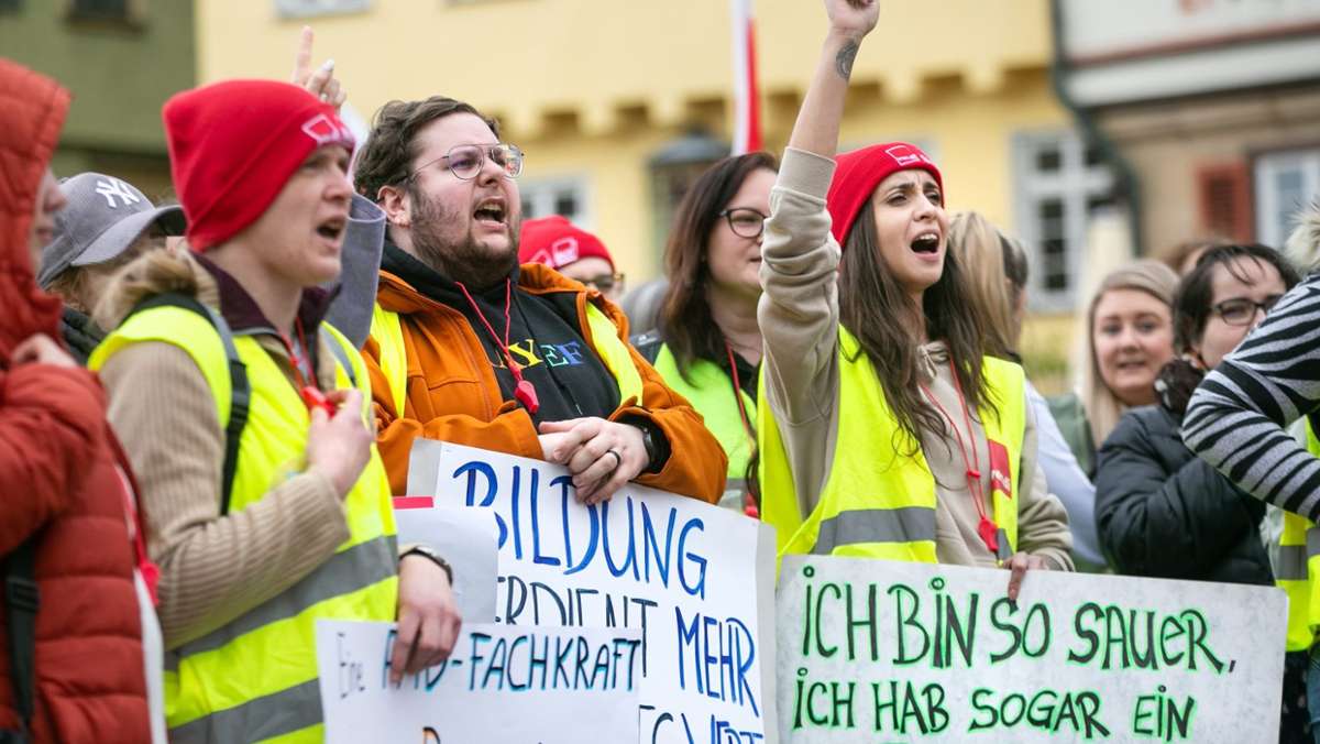 Verdi-Demonstration: Esslinger spüren Folgen des Streiks