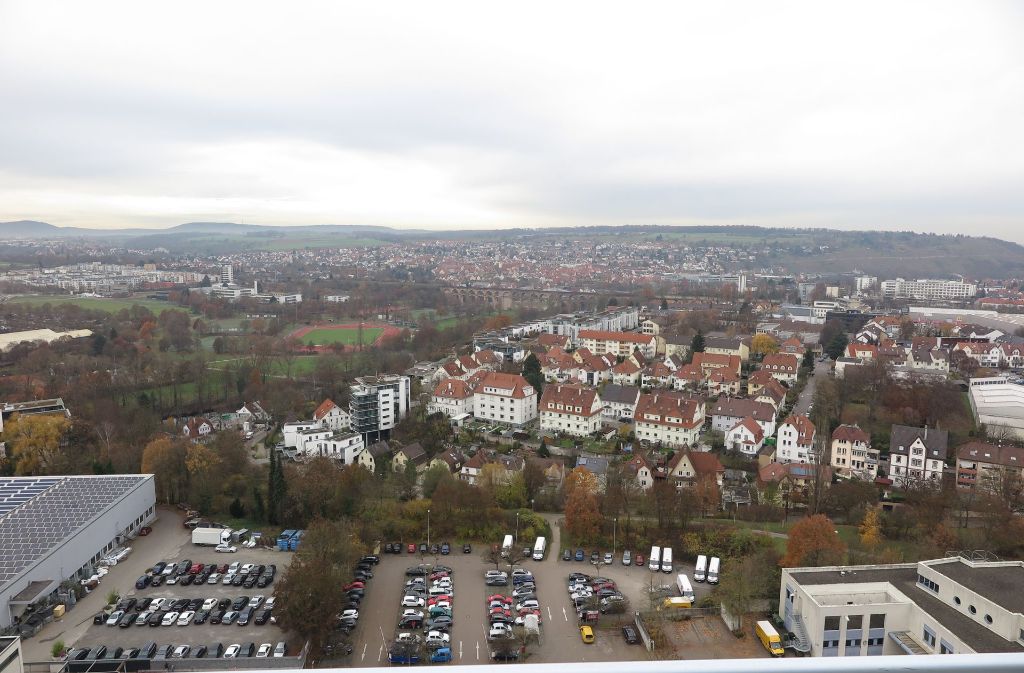 Der Blick von einem der beiden Penthäuser über die Altstadt Bietigheims.
