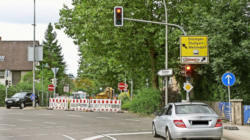 Umleitung in Korntal-Münchingen: Nach Korntal hinein geht’s nur außen herum