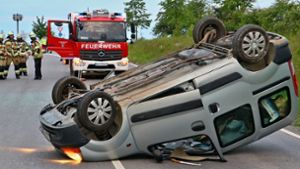 Unfall im Kreis Ludwigsburg: Auto liegt auf dem Dach - Insassen verschwunden