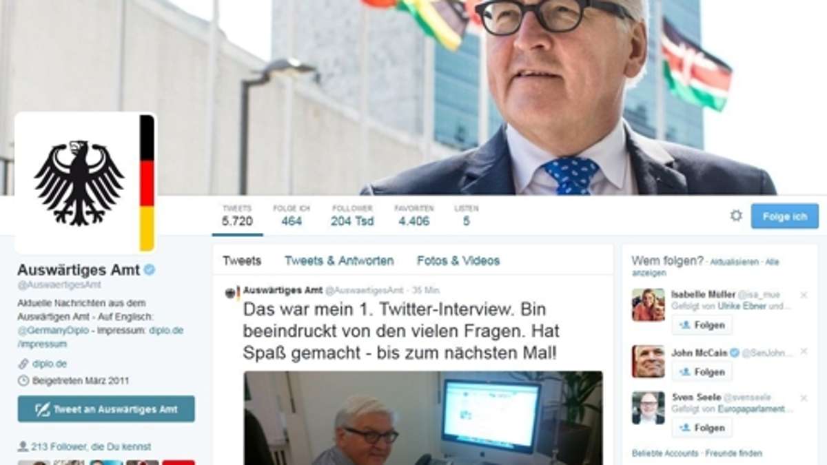 Außenminister im Twitter-Interview: Weltpolitik in 140 Zeichen