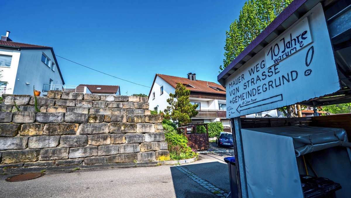 Albershausen im Kreis Göppingen: Zehn Jahre Streit um eine Mauer