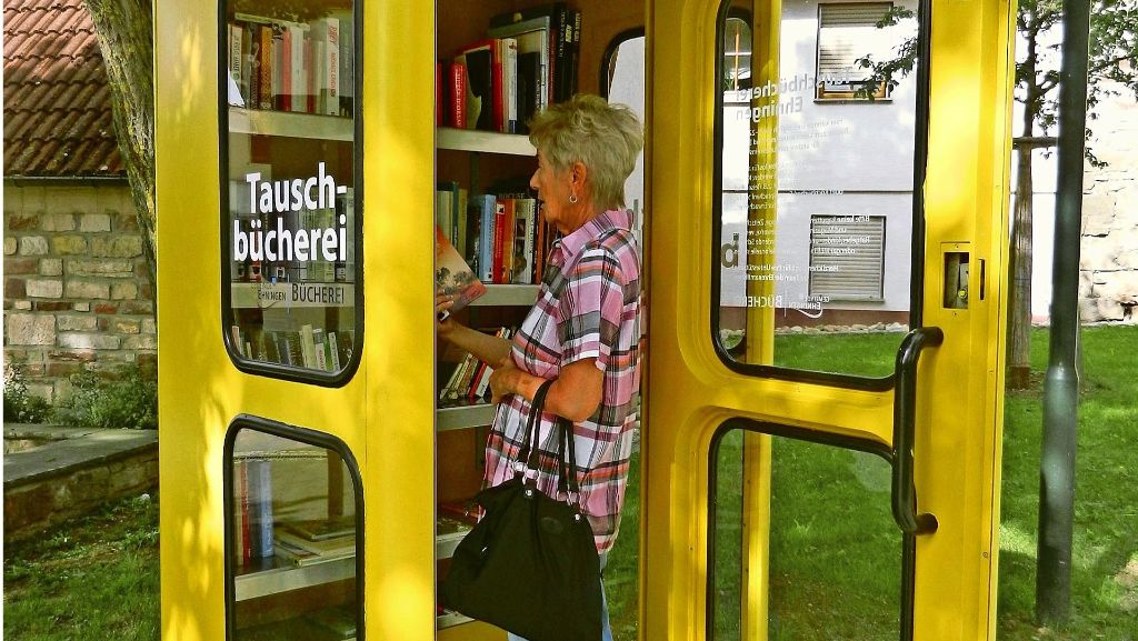 Ehningen im Kreis Böblingen: Bücher aus der Telefonzelle