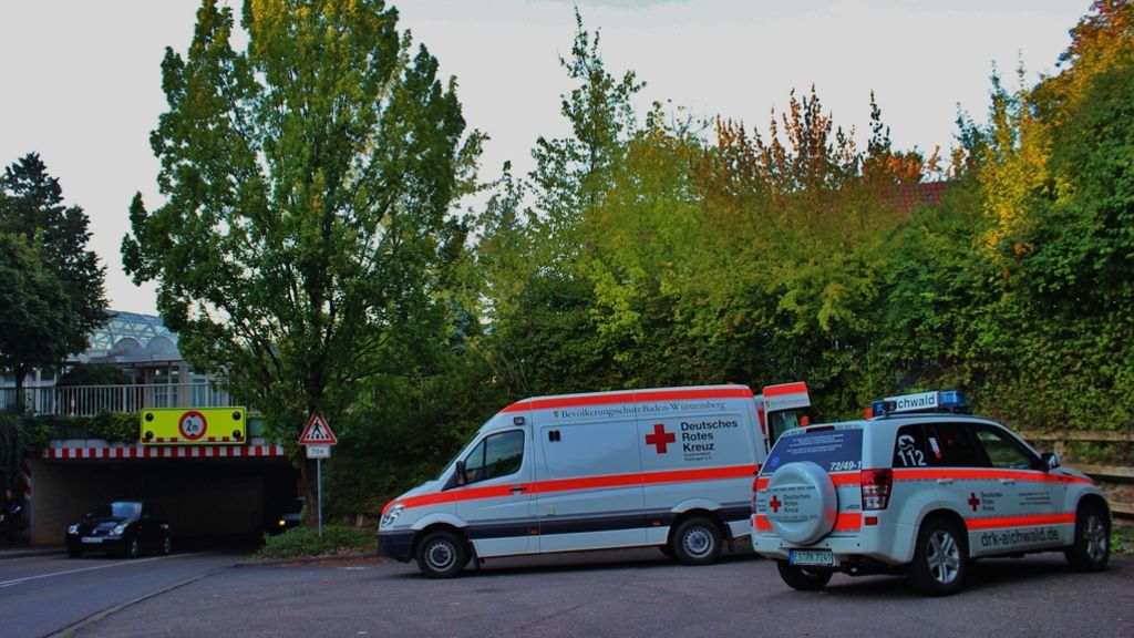 Rems-Murr-Kreis: Krankenwagen bleibt in Unterführung hängen