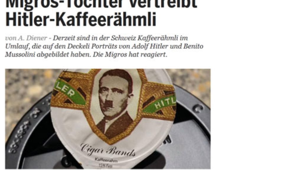 Hitler als Werbefigur: Der Diktator auf der Kaffeesahne