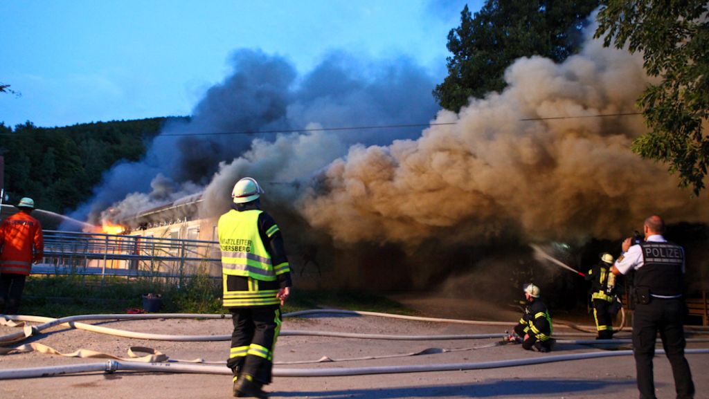 Reithalle in Rudersberg: Technischer Defekt löste Brand aus