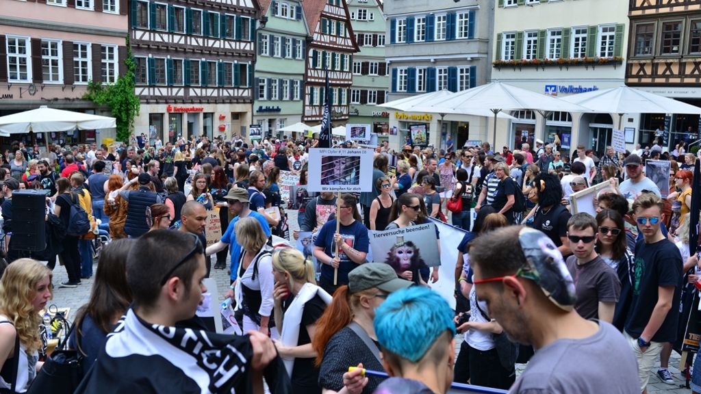 Demo gegen Tierversuche in Tübingen: In Zukunft sollen weniger Tiere leiden