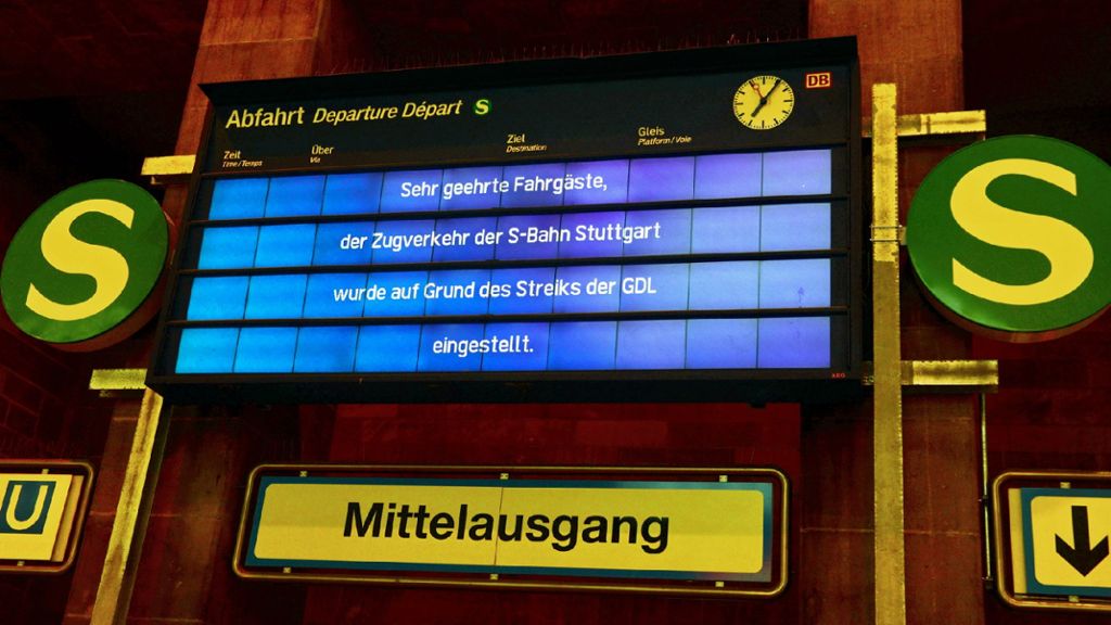 Lokführerstreik in Stuttgart: S-Bahn-Verkehr komplett lahmgelegt