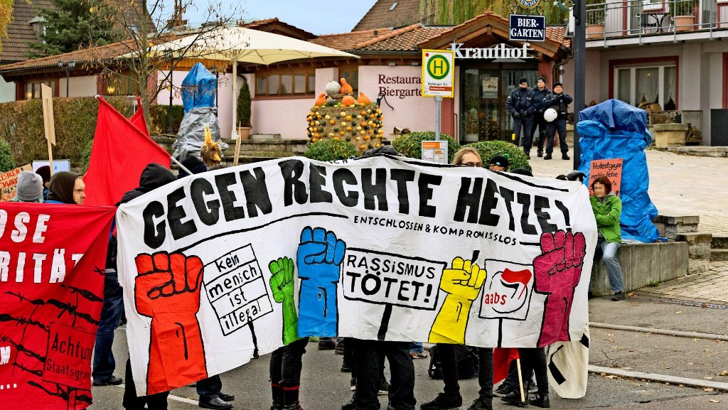 Demonstration gegen AfD in Ludwigsburg: Björn Höcke mobilisiert 150 linke Gegner