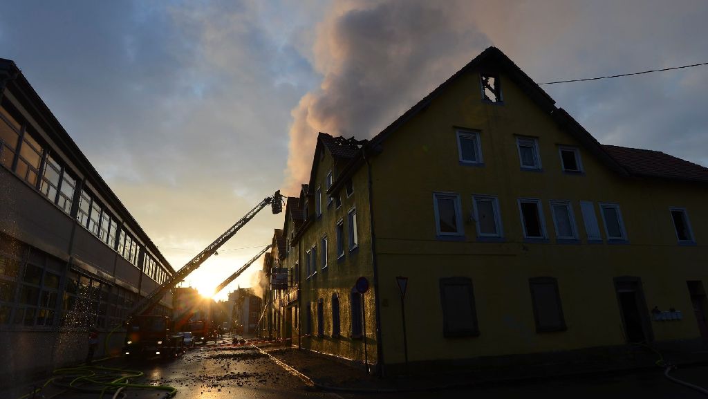 Großbrand in Backnang: Im Schlaf vom Feuer überrascht