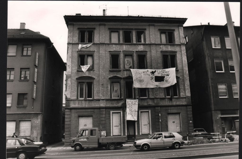 Hausbesetzung in der Neckarstraße Bild stammt aus dem Jahr 1991.