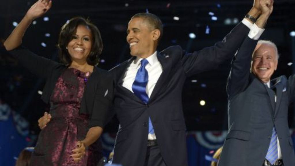 US-Wahl 2012: Barack Obama und seine Anhänger bejubeln four more years