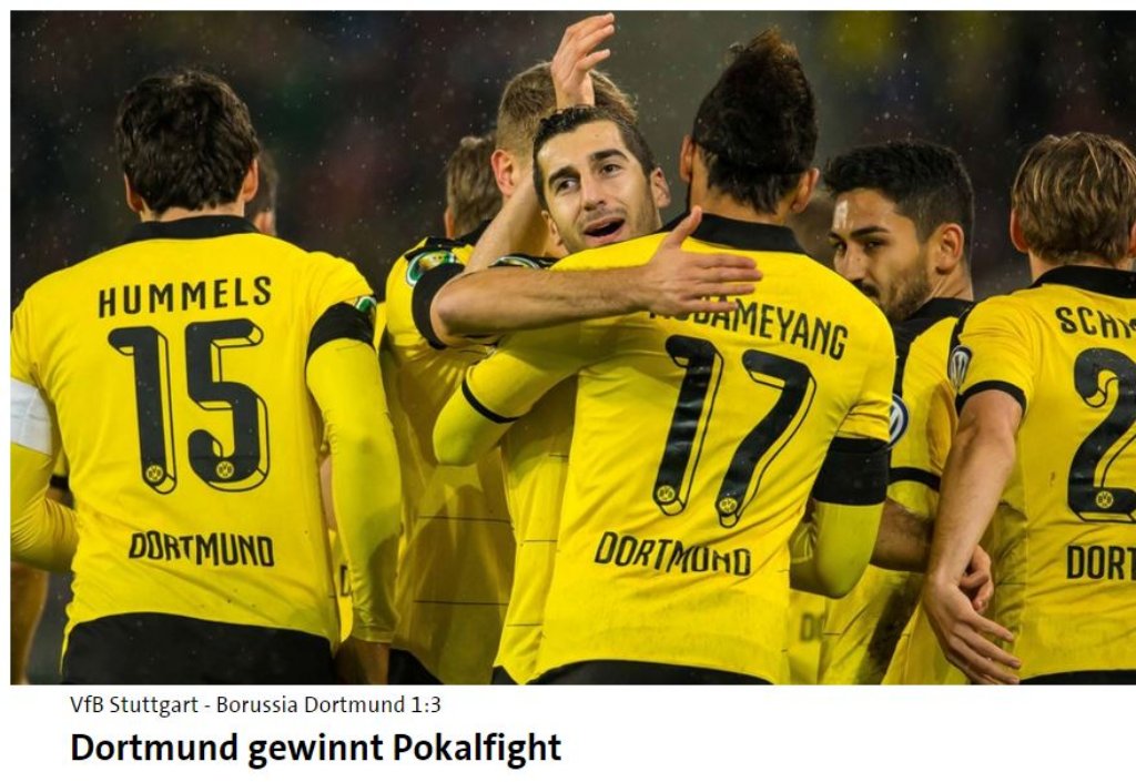 "Dortmund gewinnt Pokalfight", titelt die "Sportschau", und die "Süddeutsche Zeitung" findet, ...