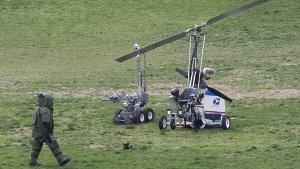 Mini-Hubschrauber landet vor Kapitol
