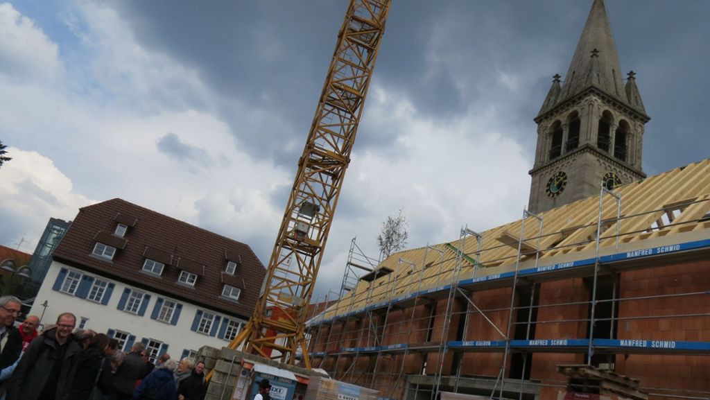 Stuttgart-Degerloch: Der Rohbau für das Haus der Kirche steht