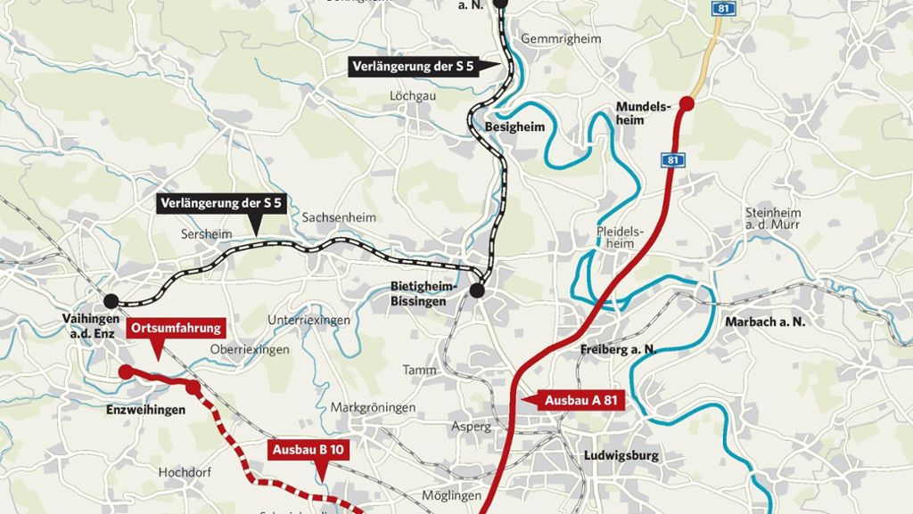 Verkehrsprojekte im Kreis Ludwigsburg: Große Projekte auf Straßen und Schienen