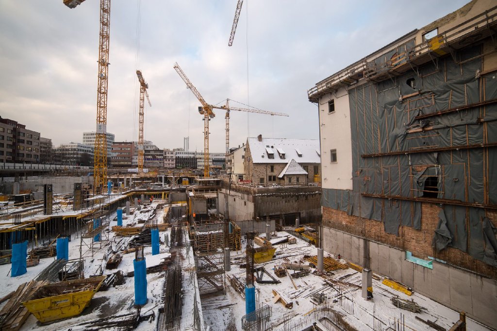 Stuttgart verändert sich: Bilder von der Gerber-Baustelle im Januar.