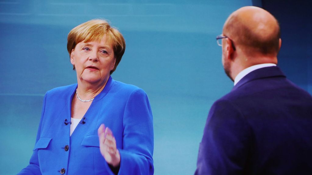 TV-Debatte zur Bundestagswahl: Umfragen: Merkel gewinnt TV-Duell gegen Schulz