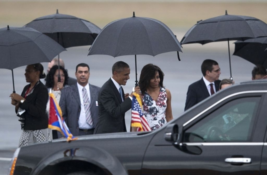 Trotz der historischen Visite begrüßte Castro den Präsidenten nicht persönlich am Flughafen.
