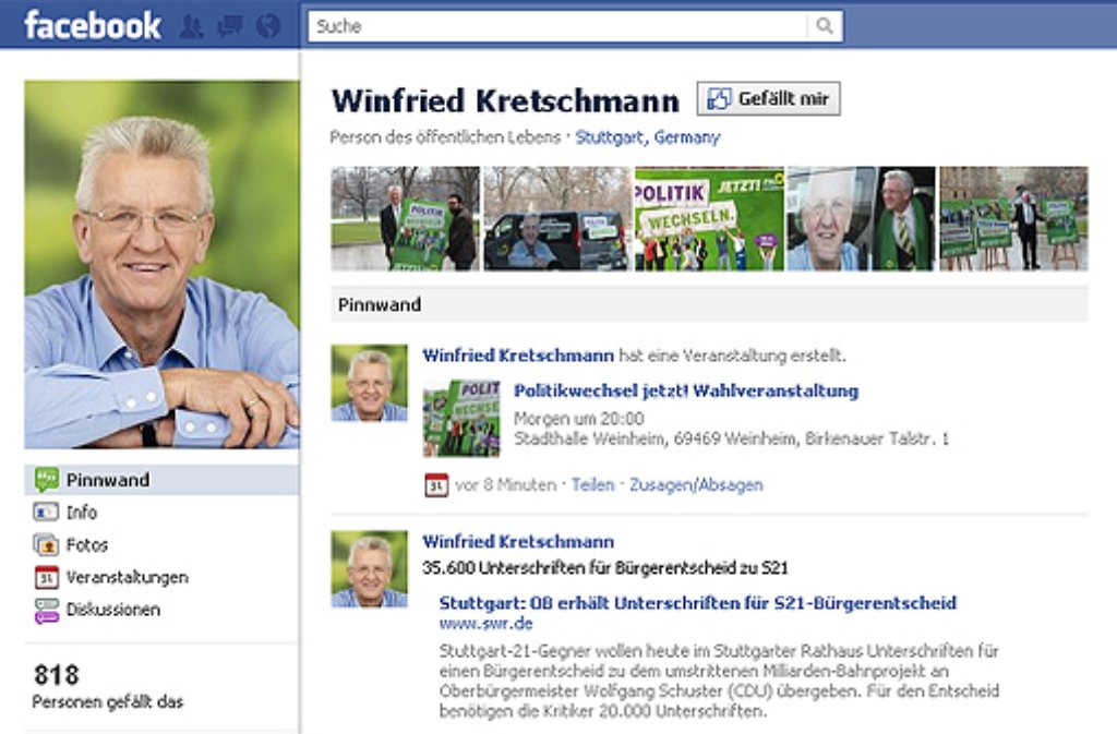 ... der Grünen-Spitzenkandidat Winfried Kretschmann ...