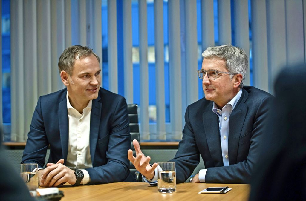 „Der Olli ist eigentlich ein richtiger Audianer“, sagt Audi-Chef Rupert Stadler (rechts) über Porsche-Lenker Oliver Blume.