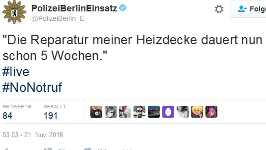 Berliner Polizei twittert #NoNotruf: Das ist kein Notfall!