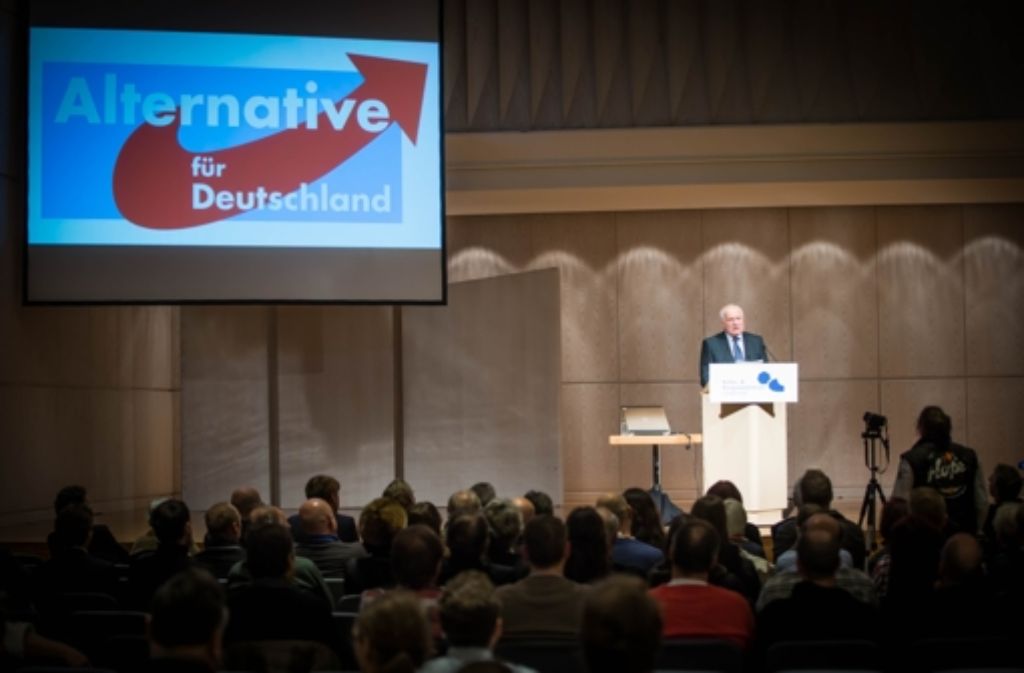 Vaclav Klaus spricht in der Stuttgarter Liederhalle.