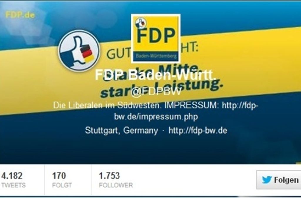 Der FDP Twitter-Account @FDPBW.