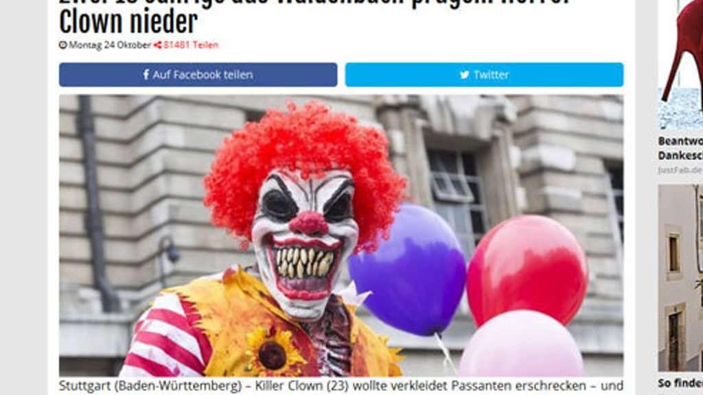 Stuttgart und Region: Vorsicht bei falschen Meldungen zu Horror-Clowns