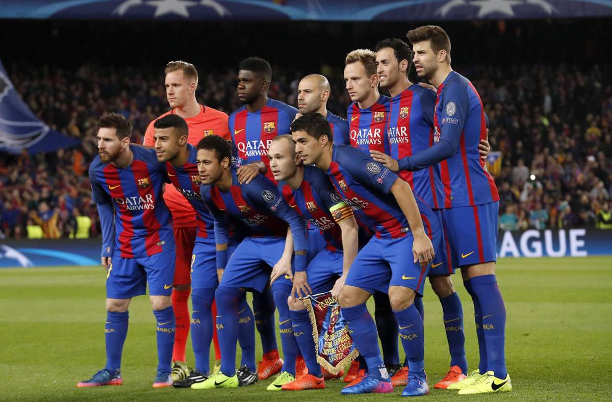 Das Unmögliche möglich machen. Die elf Akteure, die für den FC Barcelona ins Rennen gehen, um das 0:4 aus dem Hinspiel zu reparieren. Mit dabei ist aufseiten der Katalanen auch DFB-Keeper Marc-André ter Stegen (hintere Reihe, ganz links).