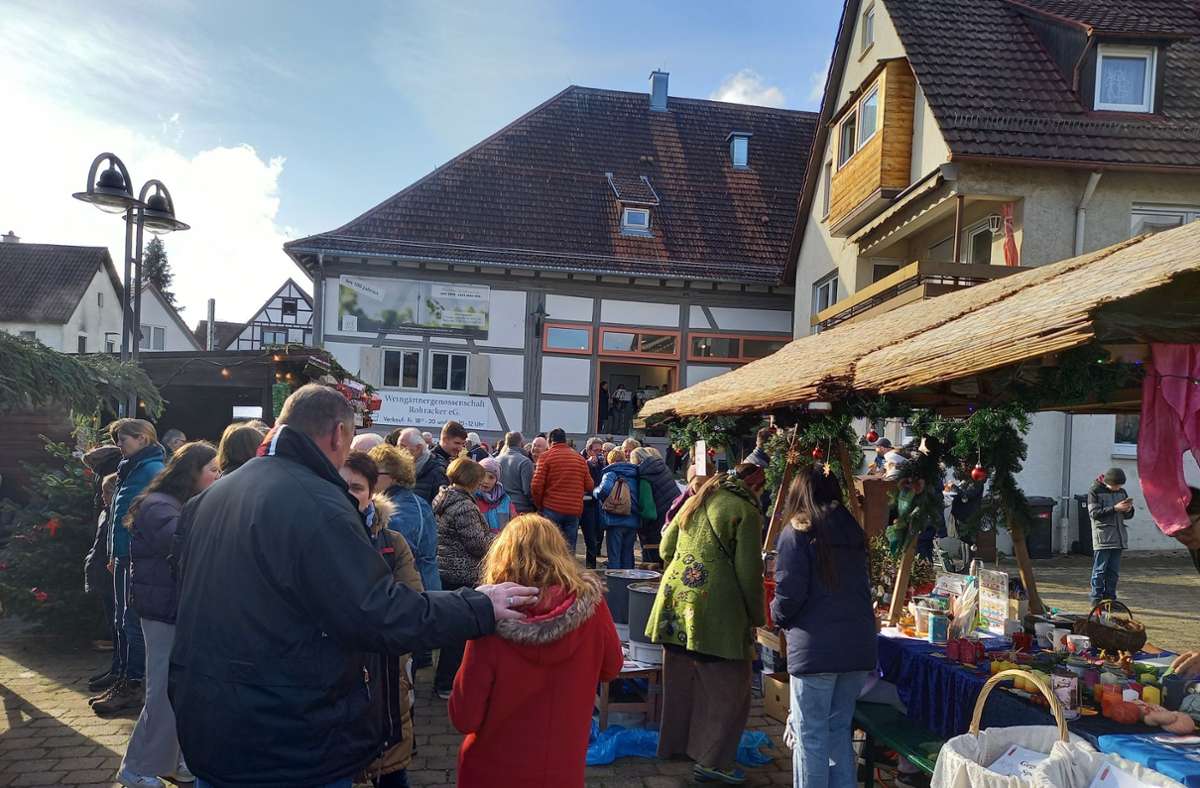 Weihnachtsmarkt Rohracker: Adventsstimmung vor und in der Kelter.