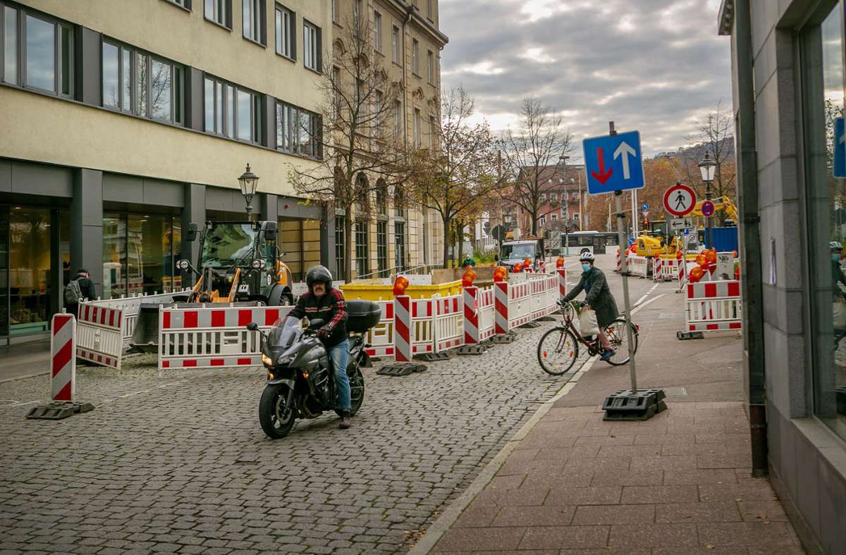 Die Ritterstraße in Esslingen wird zunächst probeweise in eine Fußgängerzone umgewandelt.