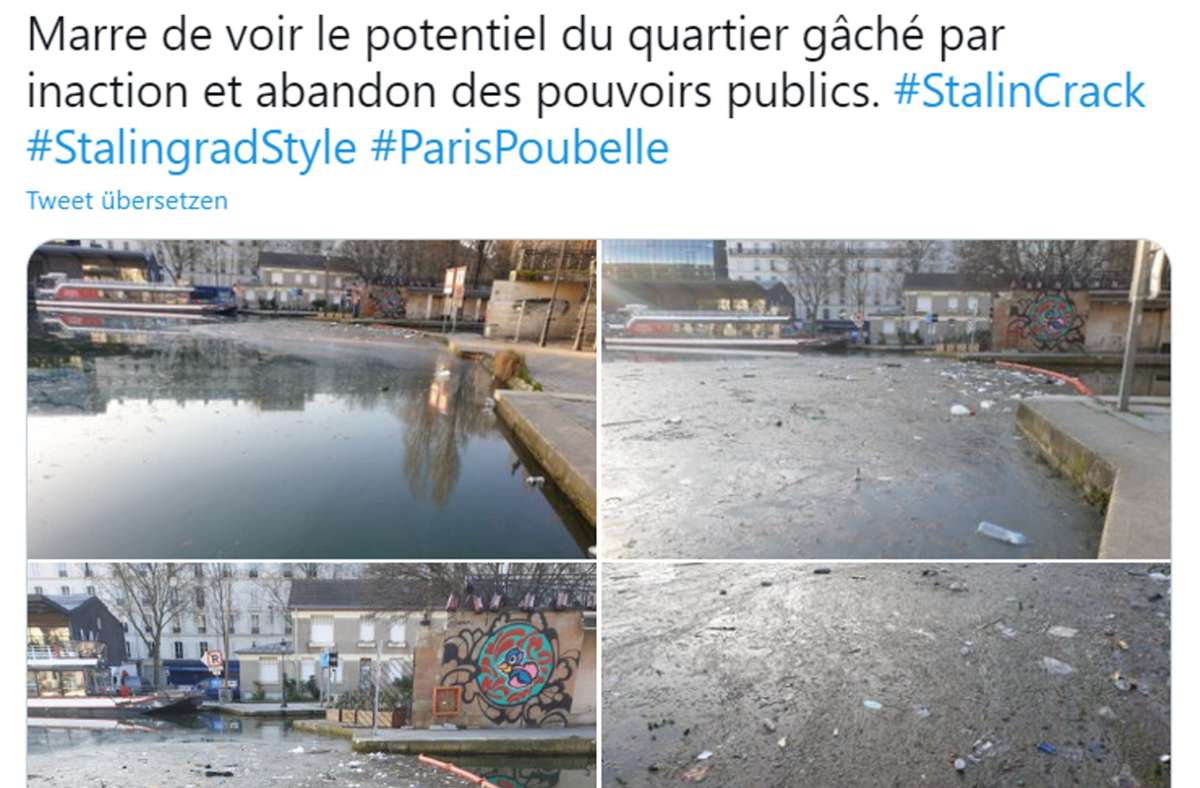 Auf Twitter werden die dreckigen Seiten von Paris gezeigt. Viele Menschen beklagen, dass die Bürgermeisterin Anne Hidalgo zu wenig tut, um die Stadt sauberzuhalten. Foto: Screenshot/Twitter