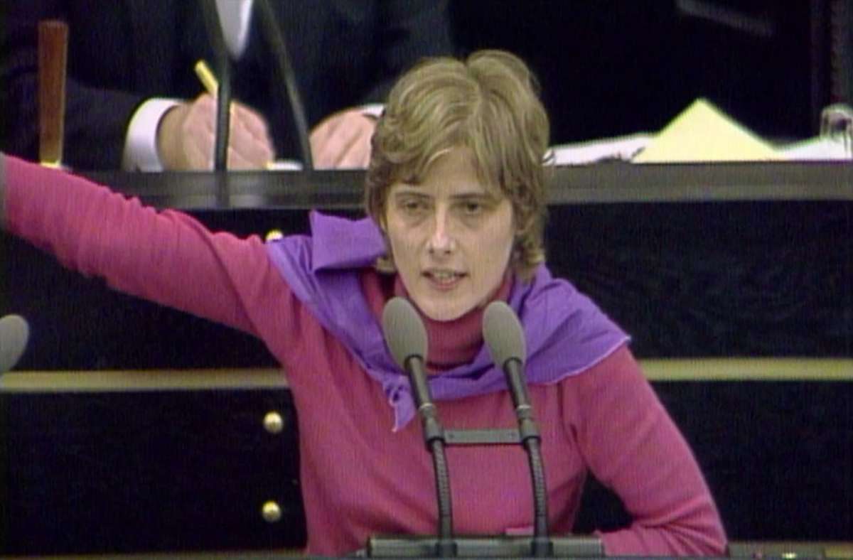 Rede Petra Kellys (Grüne) zum Nato-Doppelbeschluss, 1983.