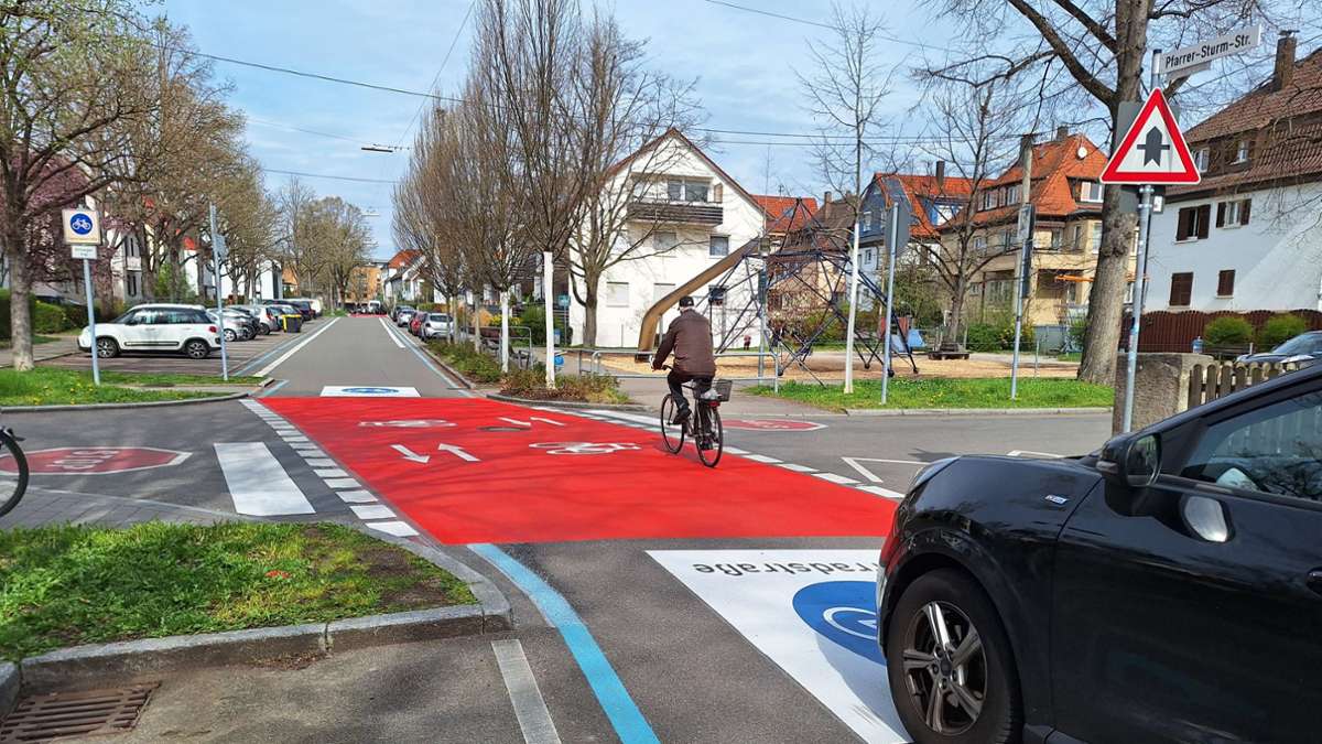 Radnetzkonzeption für Fellbach: Reichlich Farbe für neue Fahrradstraßen