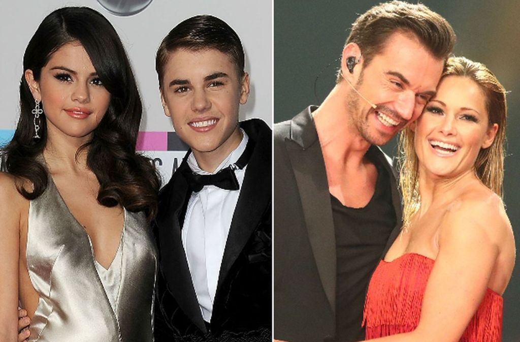 Selena Gomez und Justin Bieber gehen ebenso getrennte Wege wir Helene Fischer und Florian Silbereisen. Foto: Glomex/Promiflash