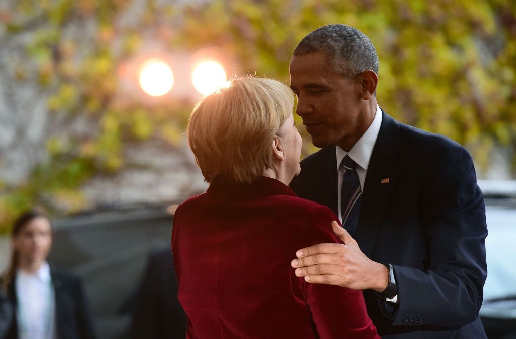 Eine innige Umarmung zur Begrüßung gab es von US-Präsident Barack Obama für Bundeskanzlerin Angela Merkel.