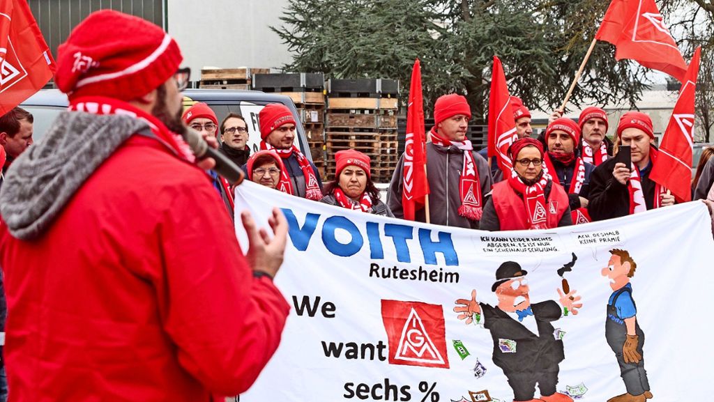 Streik  in Rutesheim: Zum ersten Mal wird bei Voith Turbo gestreikt