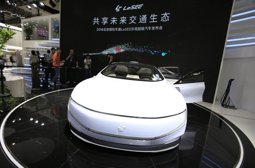 Ein Highlight der Auto Show: Der chinesische Elektro-Konzern LeEco präsentiert sein Concept Car „LeSee“.