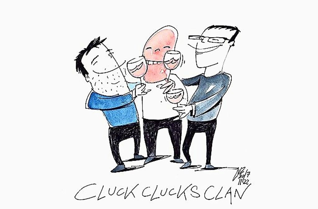 Drei Herren vom Cluckclucksclan.
