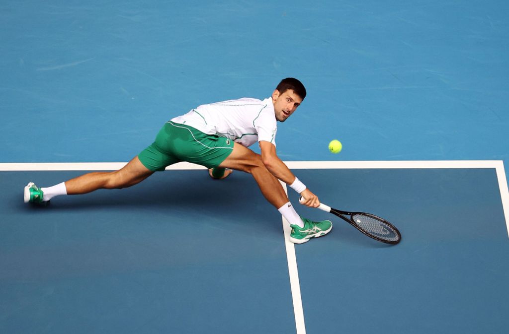 Voller Einsatz beim „Djoker“: Novak Djokovic will in Melbourne seinen achten Titel holen.