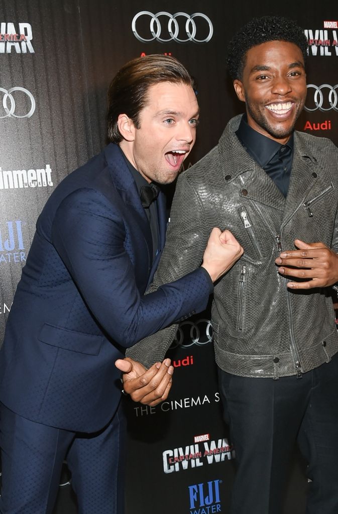 Die Schauspieler Sebastian Stan (links) und Chadwick Boseman waren ebenfalls bei der Filmvorführung in New York.