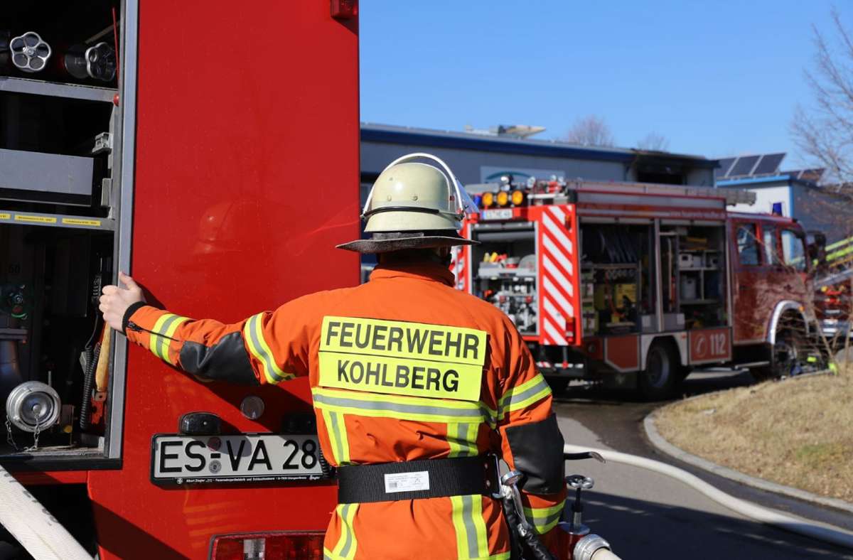 Großeinsatz der Feuerwehr bei einem Brand in Kohlberg.