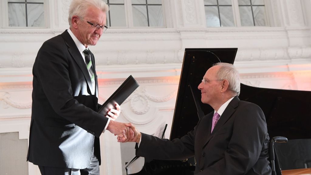Schleyer-Preis in Stuttgart: Preisträger Schäuble fordert mehr Nachhaltigkeit