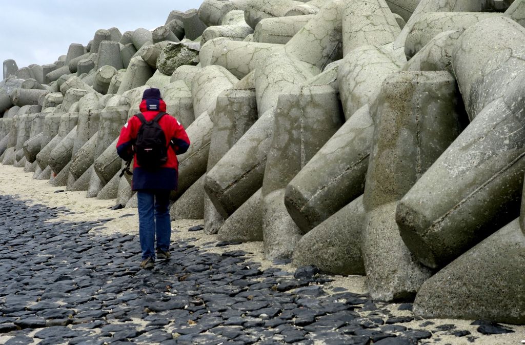 Wenig effektiv: Tetrapoden aus Stahlbeton am Strand von Westerland.