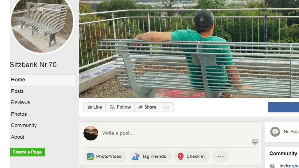 Vandalismus in Bietigheim: Bank mit Facebook-Account zerstört