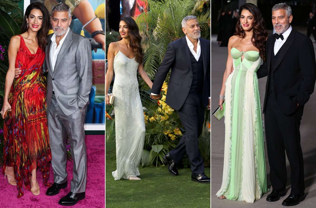 Amal Clooney in drei glamourösen Abendkleidern.